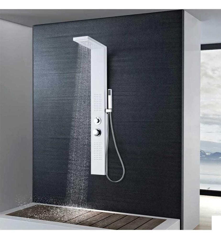 Système de panneau de douche Aluminium Mat Blanc