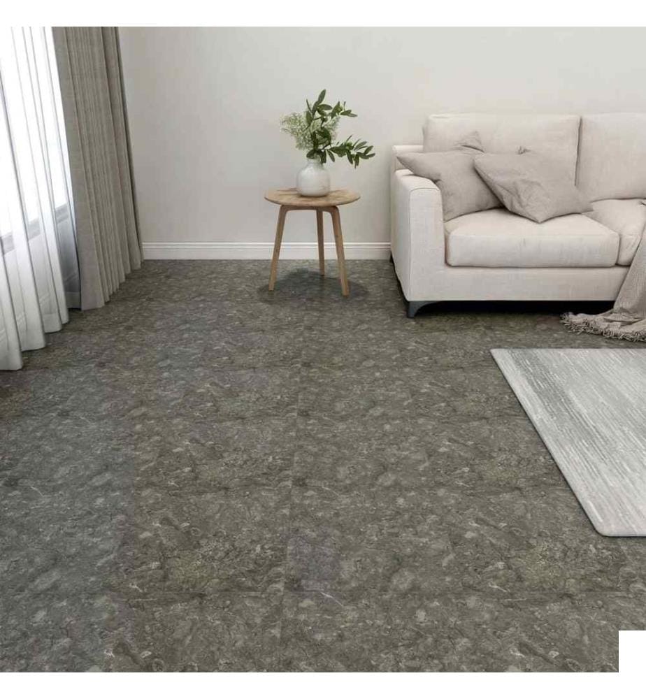 Planches de plancher autoadhésives 20 pcs PVC 1,86 m² Gris