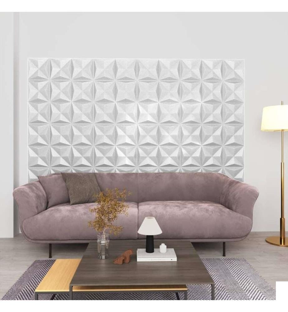Panneaux muraux 3D 12 pcs 50x50 cm Blanc origami 3 m²