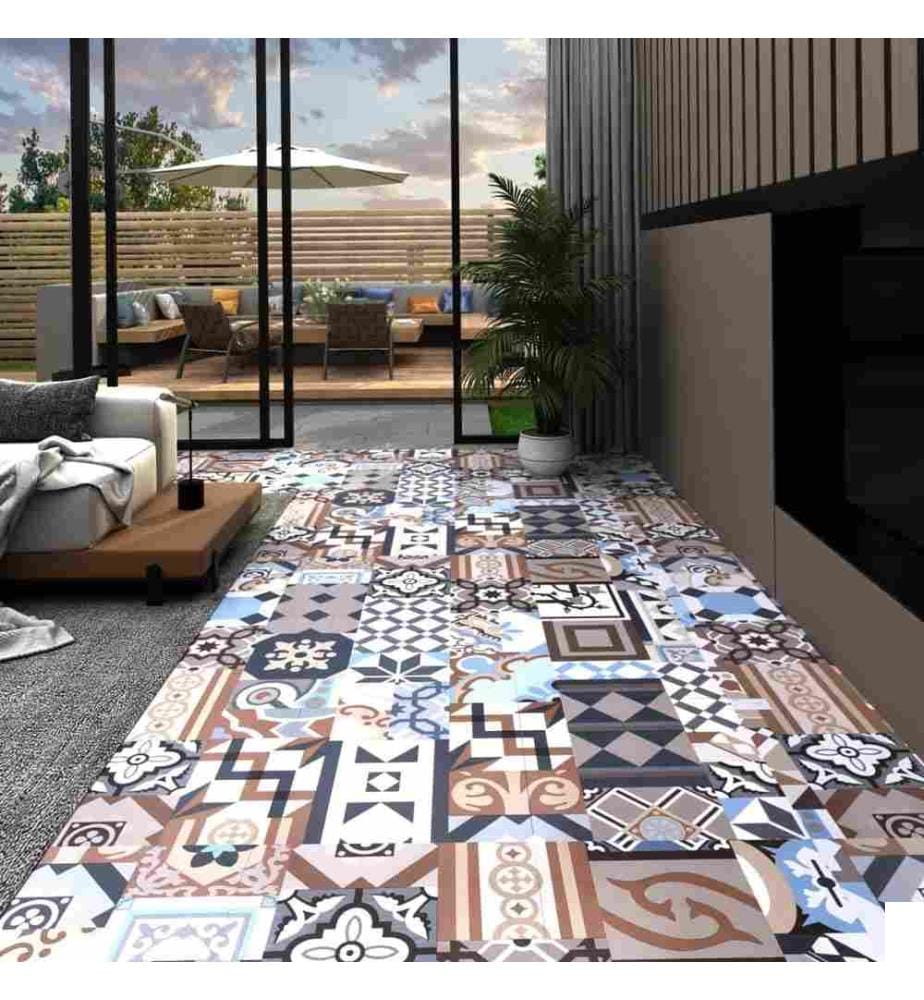 Planche de plancher autoadhésif PVC 5,11 m² Motif mono
