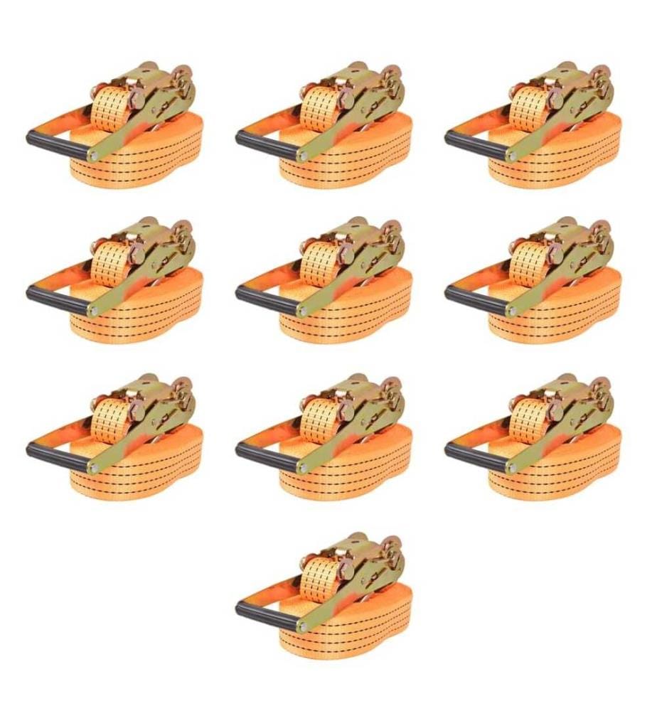 Sangle darrimage à cliquet 10 pcs 2 tonnes 8 m x 50 mm Orange