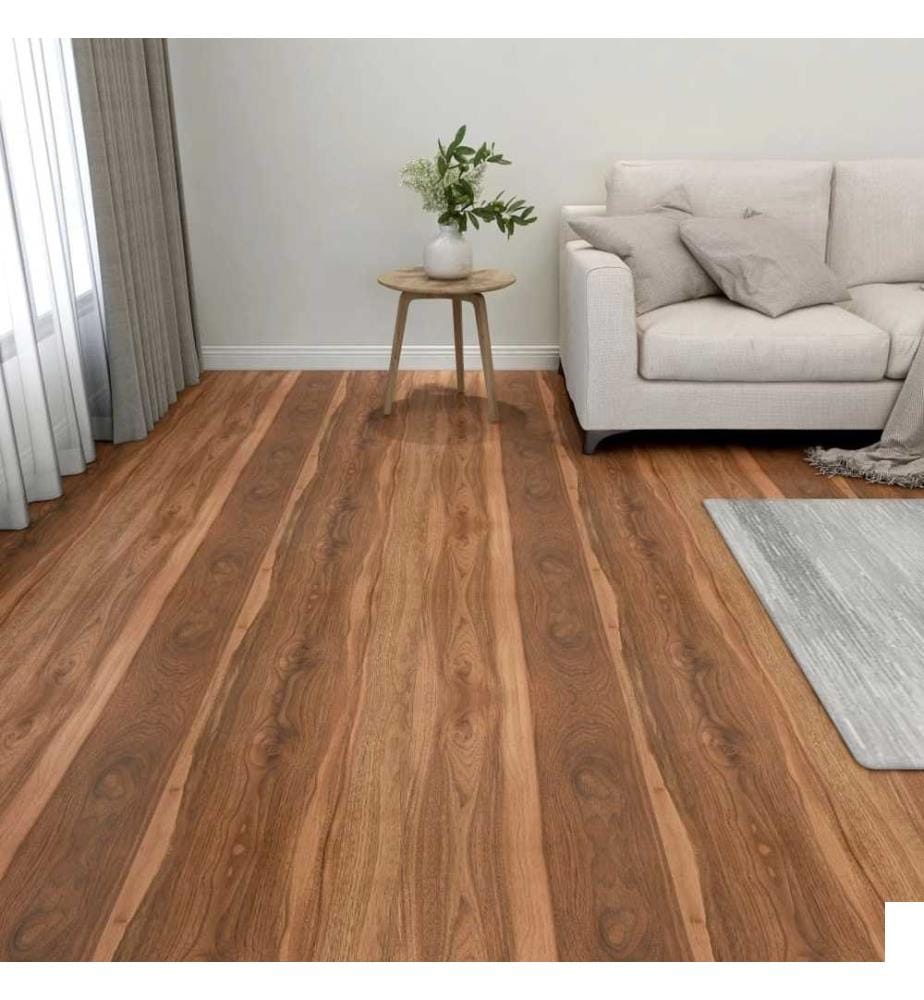 Planches de plancher autoadhésives 20 pcs PVC 1,86 m² Marron