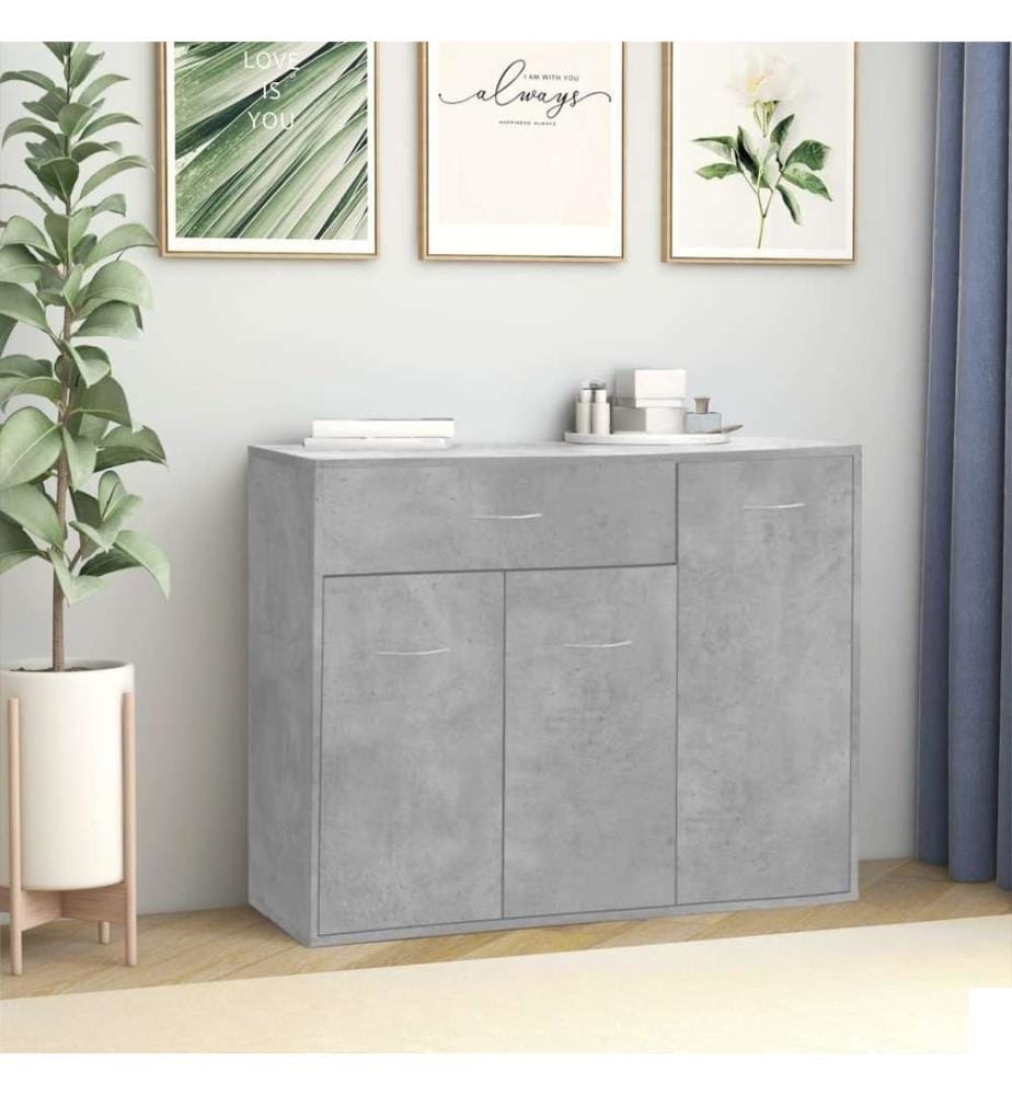 Buffet Gris béton 88x30x70 cm Aggloméré