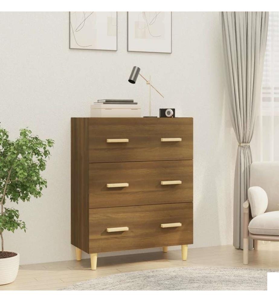 Buffet Chêne marron 70x34x90 cm Bois d'ingénierie