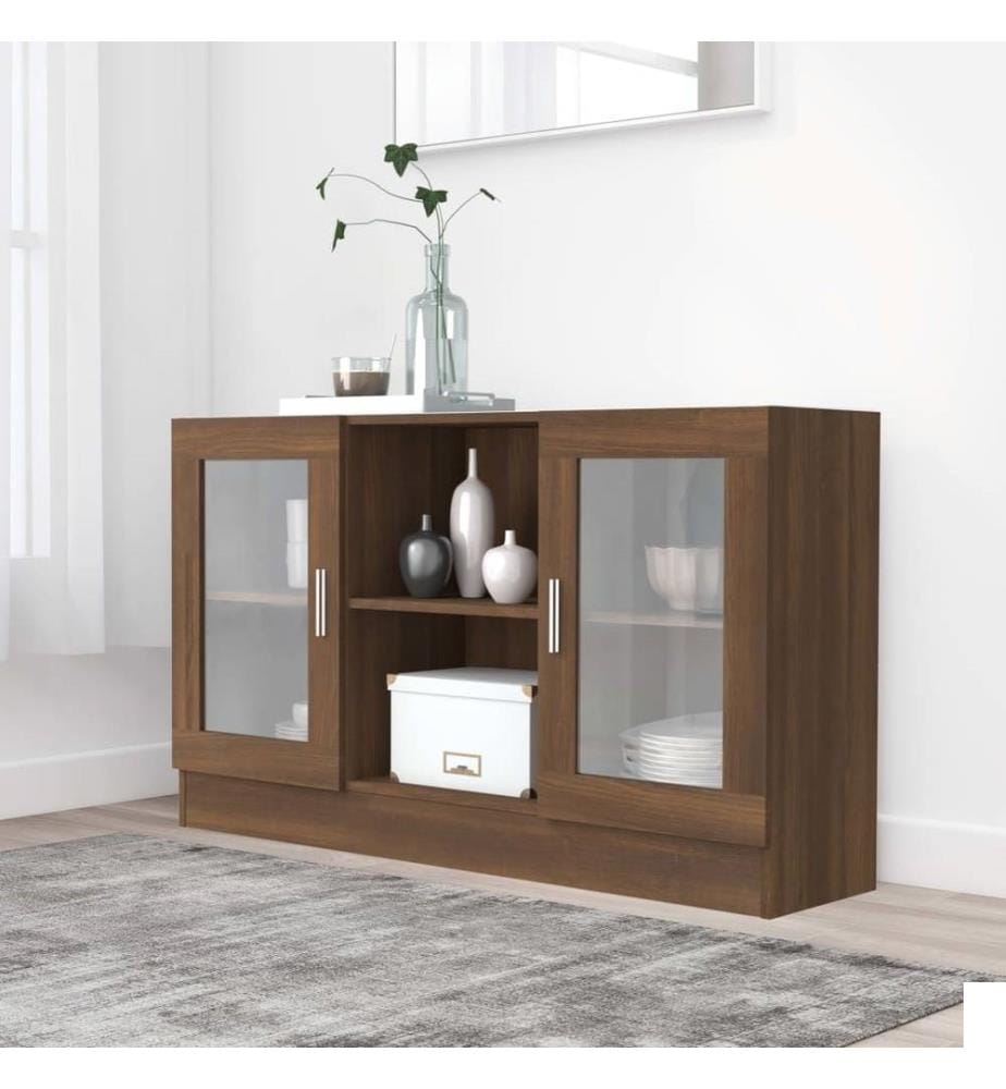 Armoire à vitrine Chêne marron 120x30,5x70 cm Bois d'ingénierie