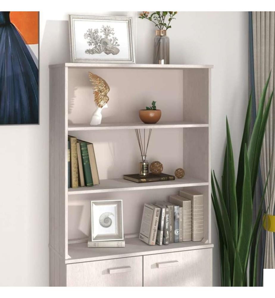 Dessus de buffet HAMAR Blanc 85x35x100 cm Bois de pin massif