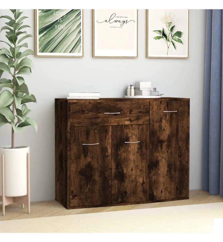 Buffet Chêne fumé 88x30x70 cm Bois d'ingénierie