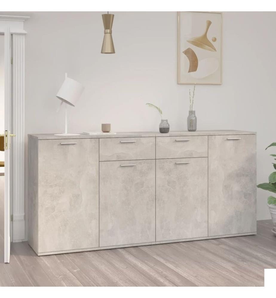Buffet Gris béton 160x36x75 cm Aggloméré