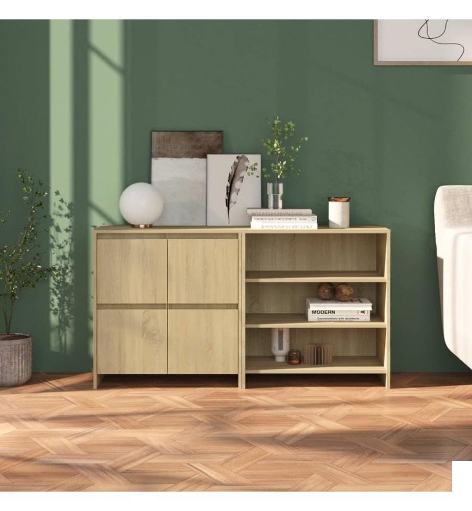 Buffets 2 pcs Chêne sonoma Bois d'ingénierie