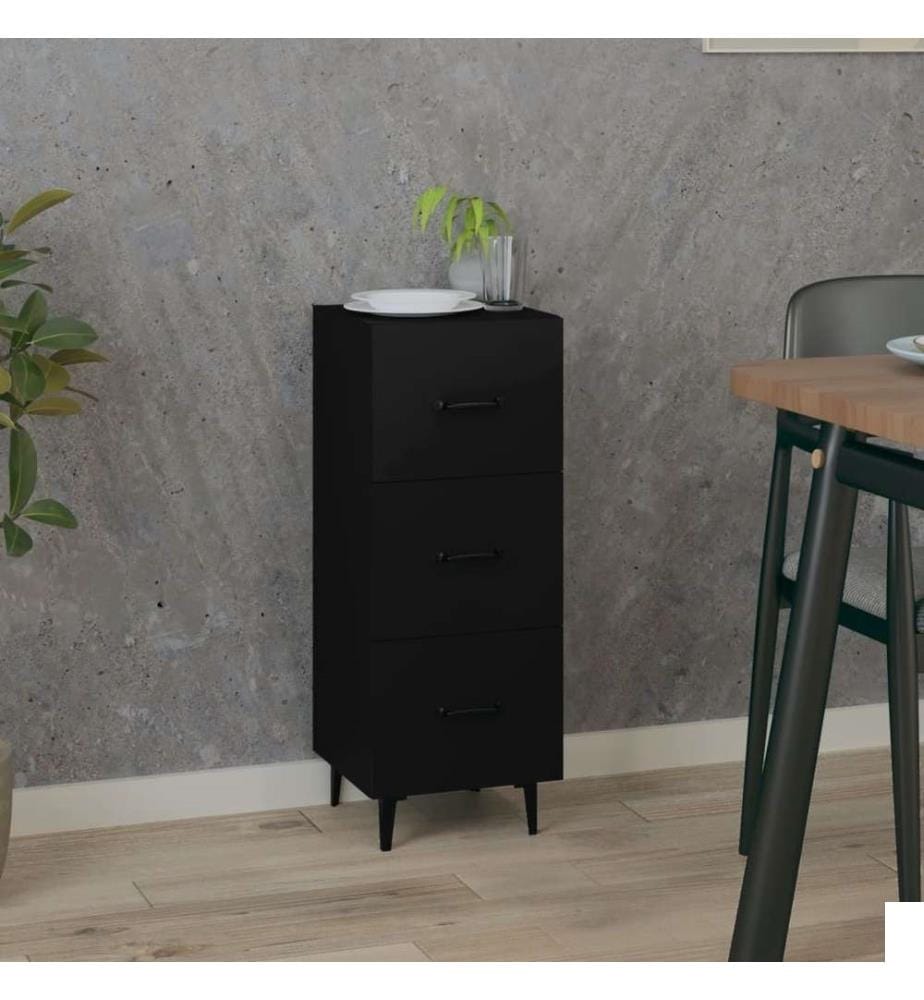 Buffet Noir 34,5x34x90 cm Bois d'ingénierie