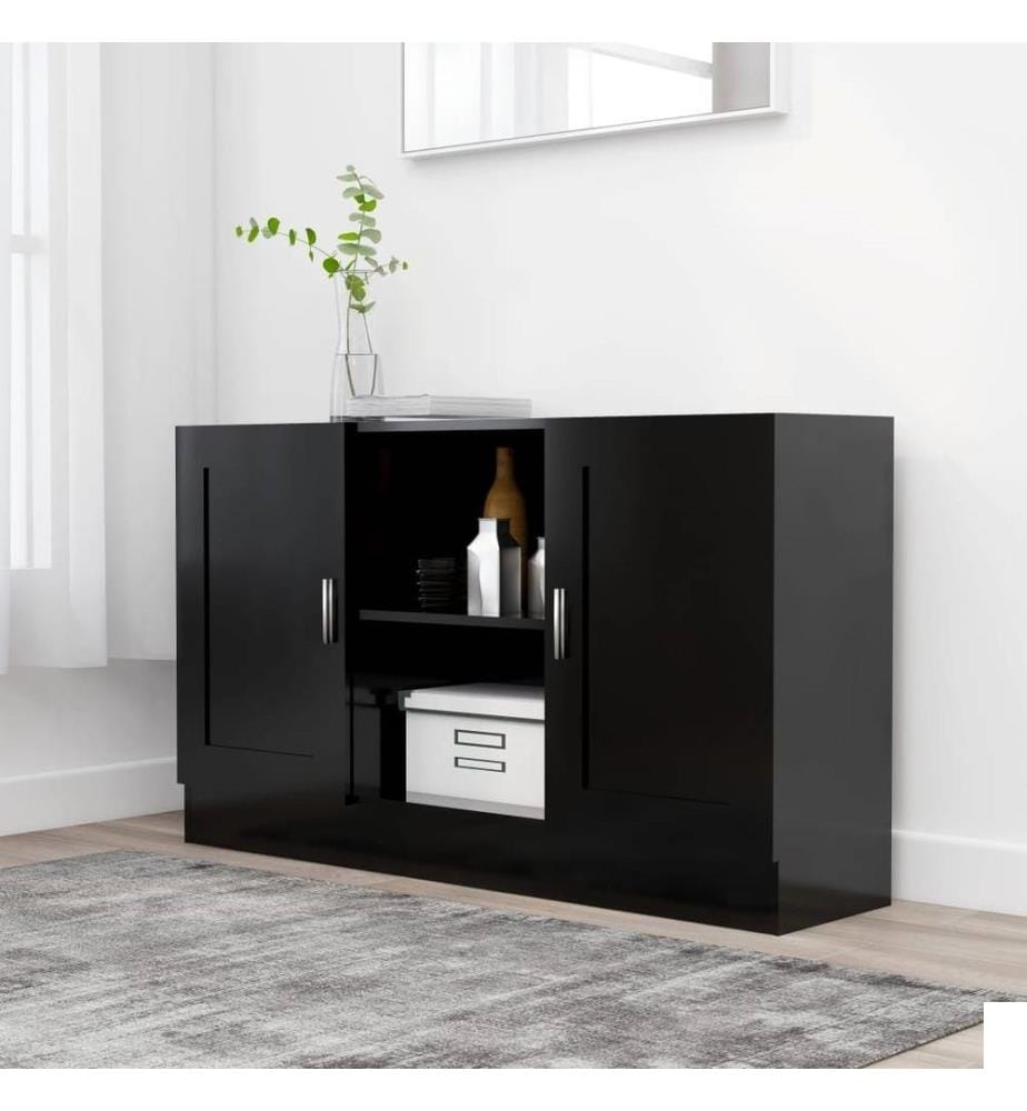 Buffet Noir 120x30,5x70 cm Aggloméré
