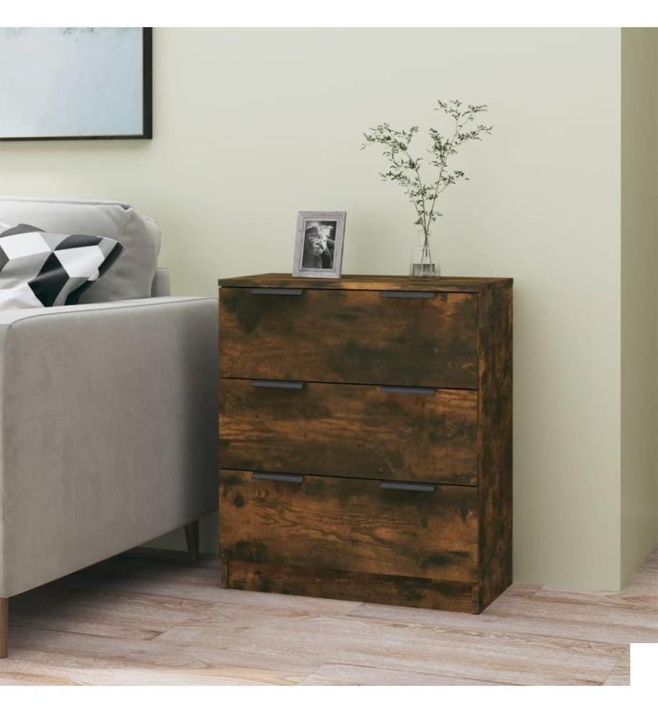 Buffet Chêne fumé 60x30x70 cm Bois d'ingénierie