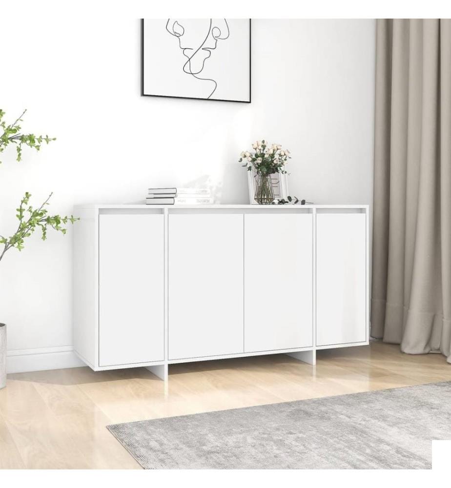 Buffet blanc 135x41x75 cm bois d'ingénierie