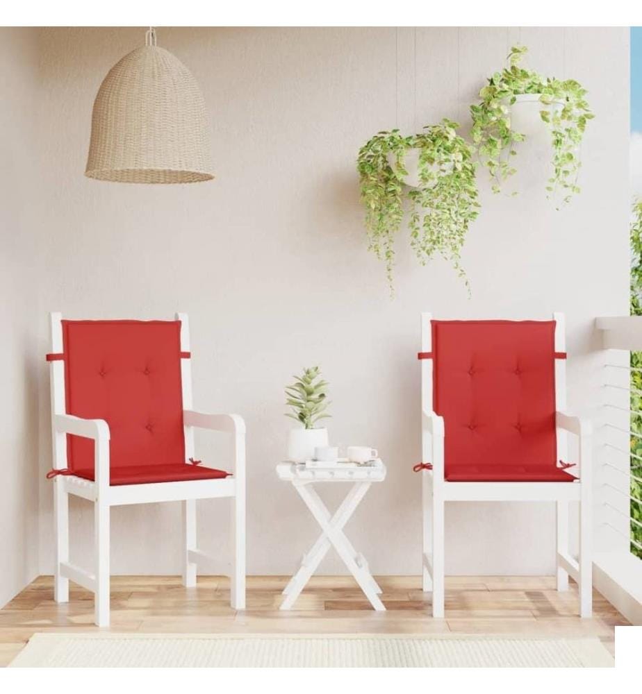 Coussins de chaise de jardin à dossier bas lot de 2 rouge