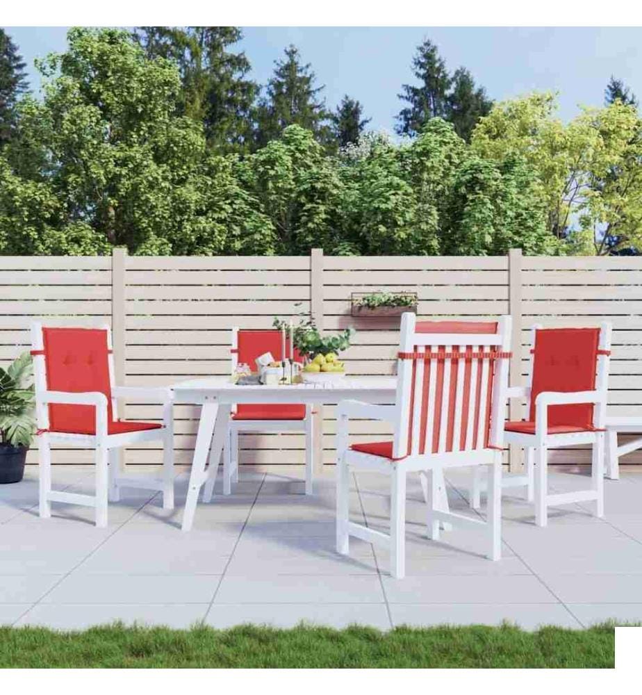 Coussins de chaise de jardin à dossier bas lot de 4 rouge