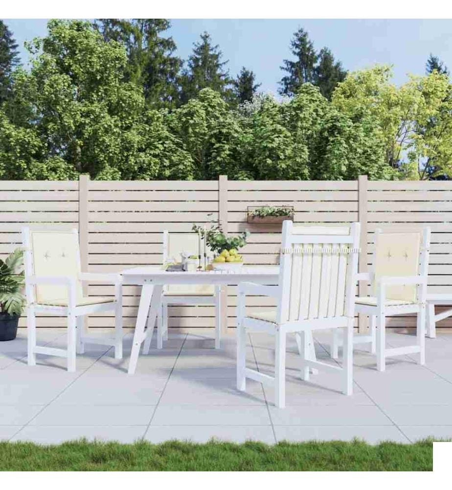 Coussins de chaise de jardin à dossier bas lot de 4 crème