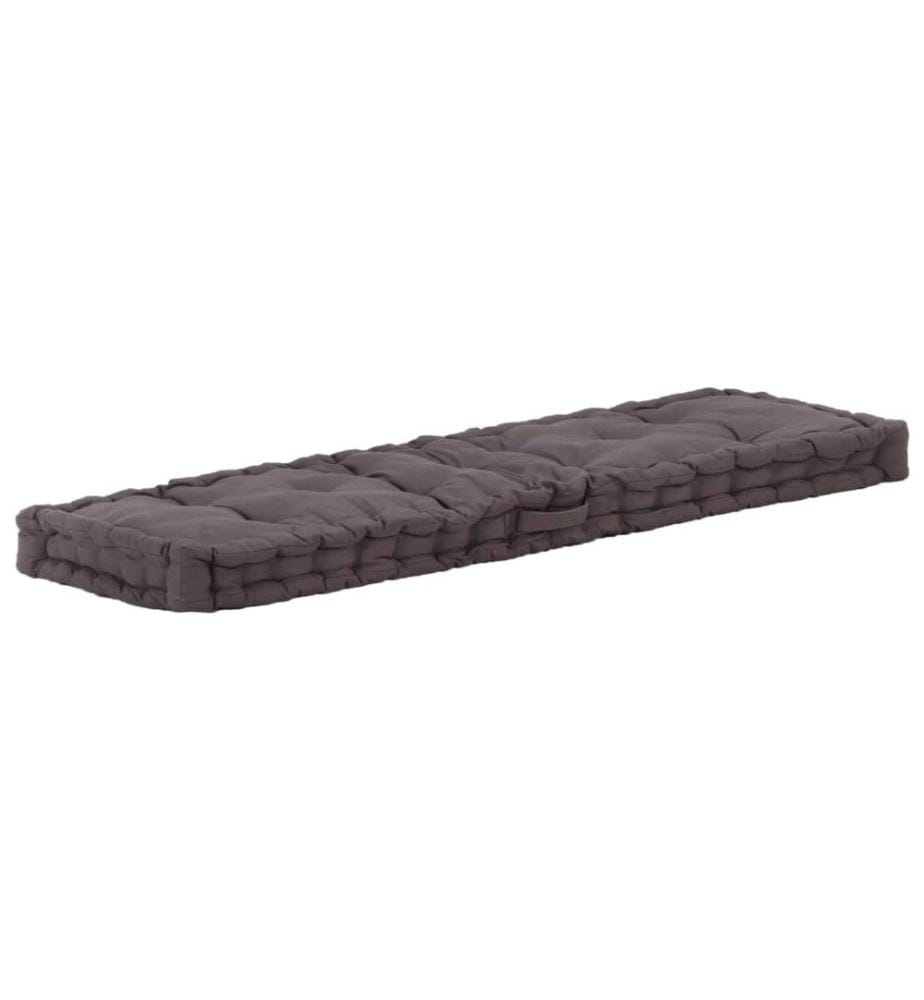 Coussin de plancher de palette Coton 120x40x7 cm Anthracite