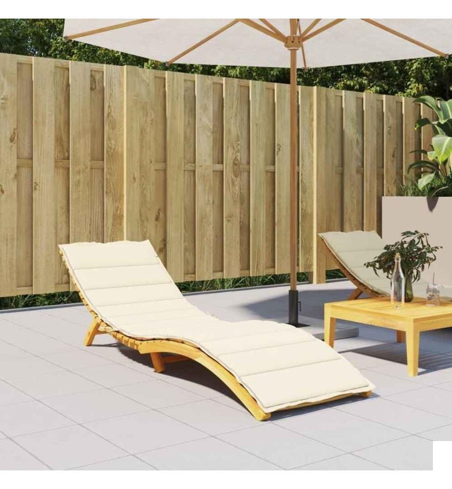 Coussin de chaise longue crème 200x60x3 cm tissu oxford
