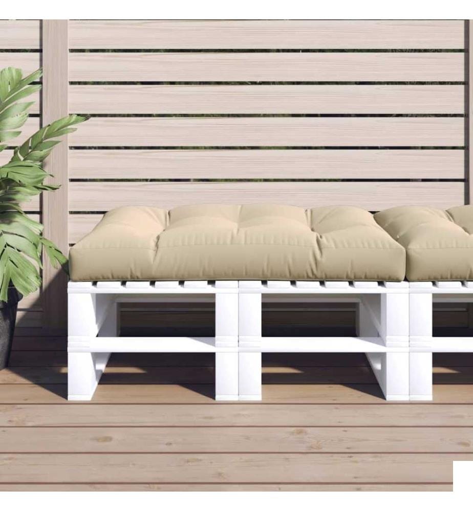 Coussin de palette beige 120x80x12 cm tissu