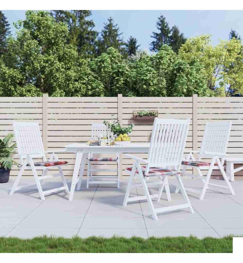 Coussins de chaise de jardin 4 pcs carreaux rouges 50x50x3 cm