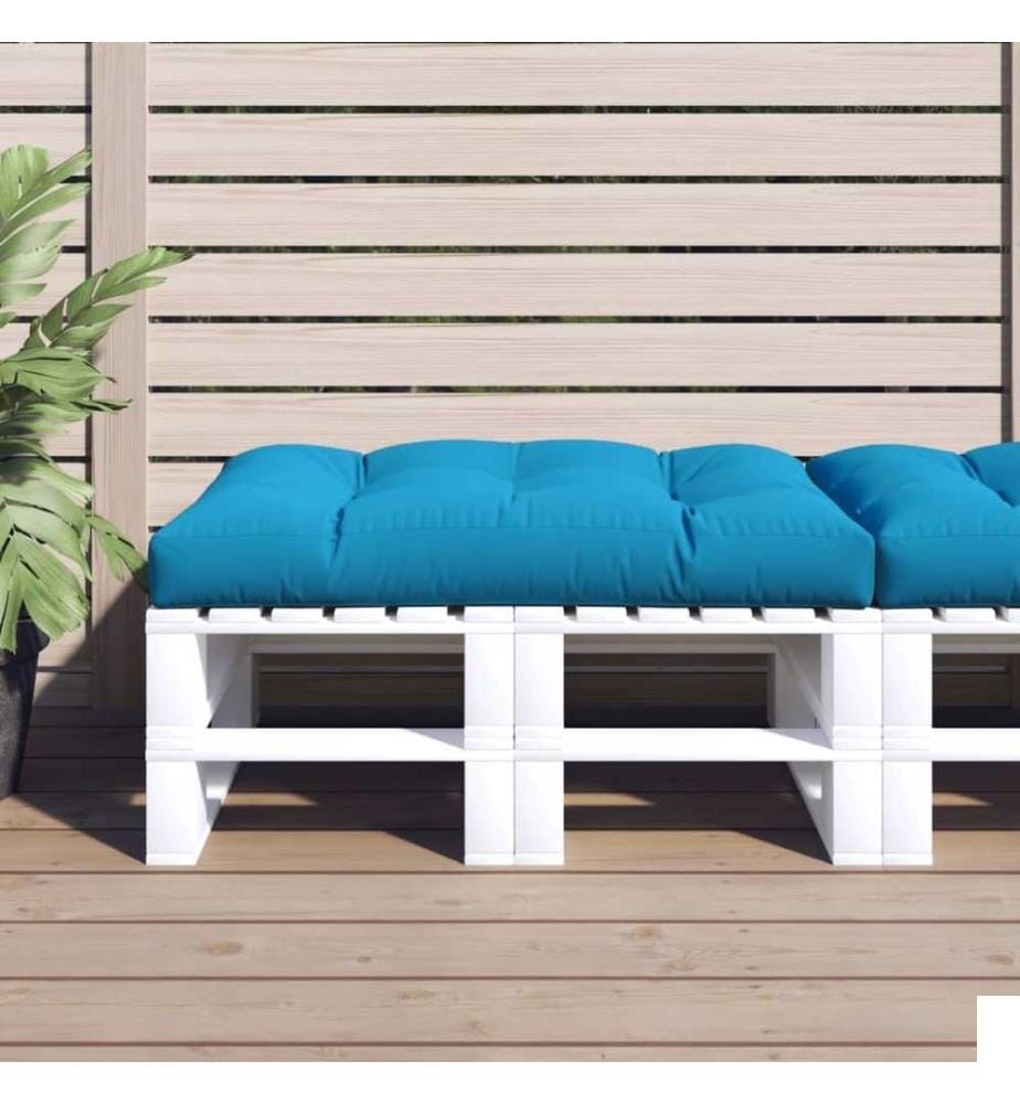 Coussin de palette bleu 120x80x12 cm tissu