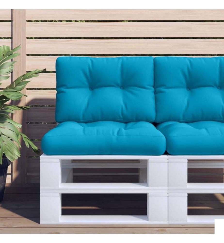 Coussin de palette bleu 50x40x12 cm tissu