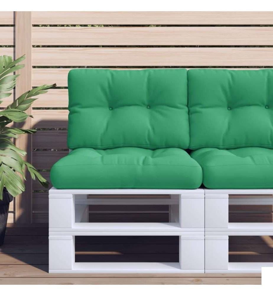 Coussin de palette vert 60x40x12 cm tissu