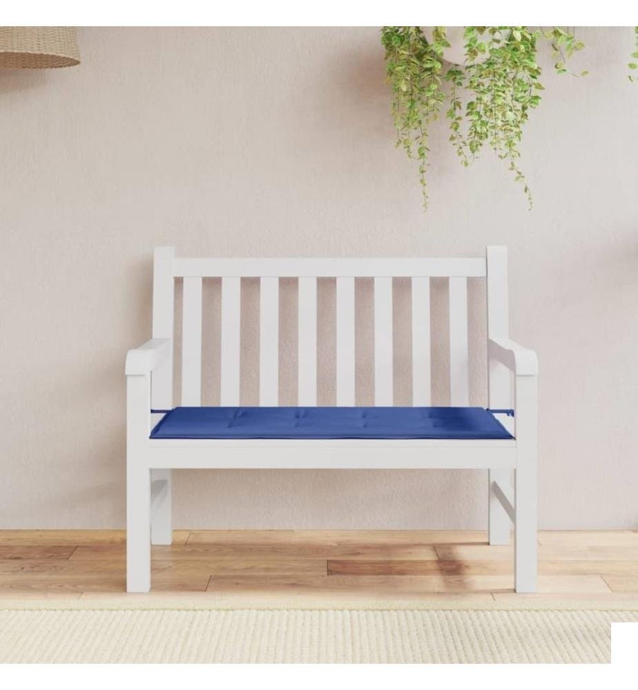 Coussin de banc de jardin bleu royal 120x50x3 cm tissu oxford