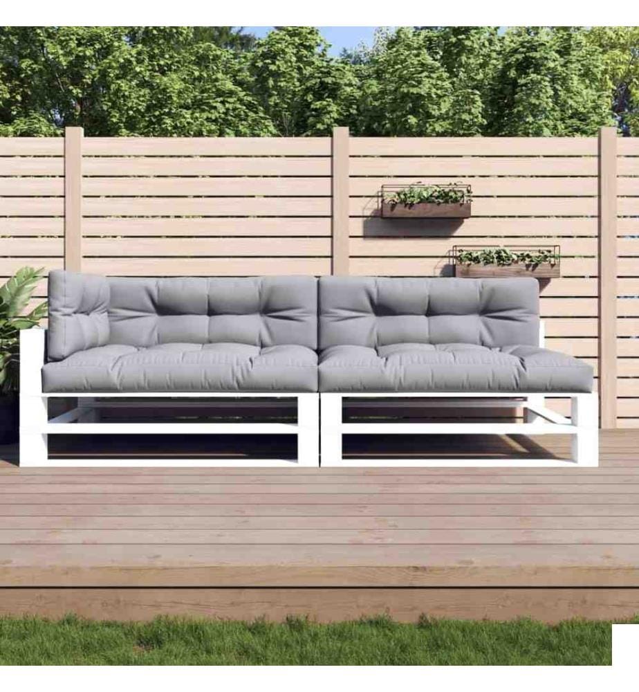 Coussins de palette 5 pcs gris tissu