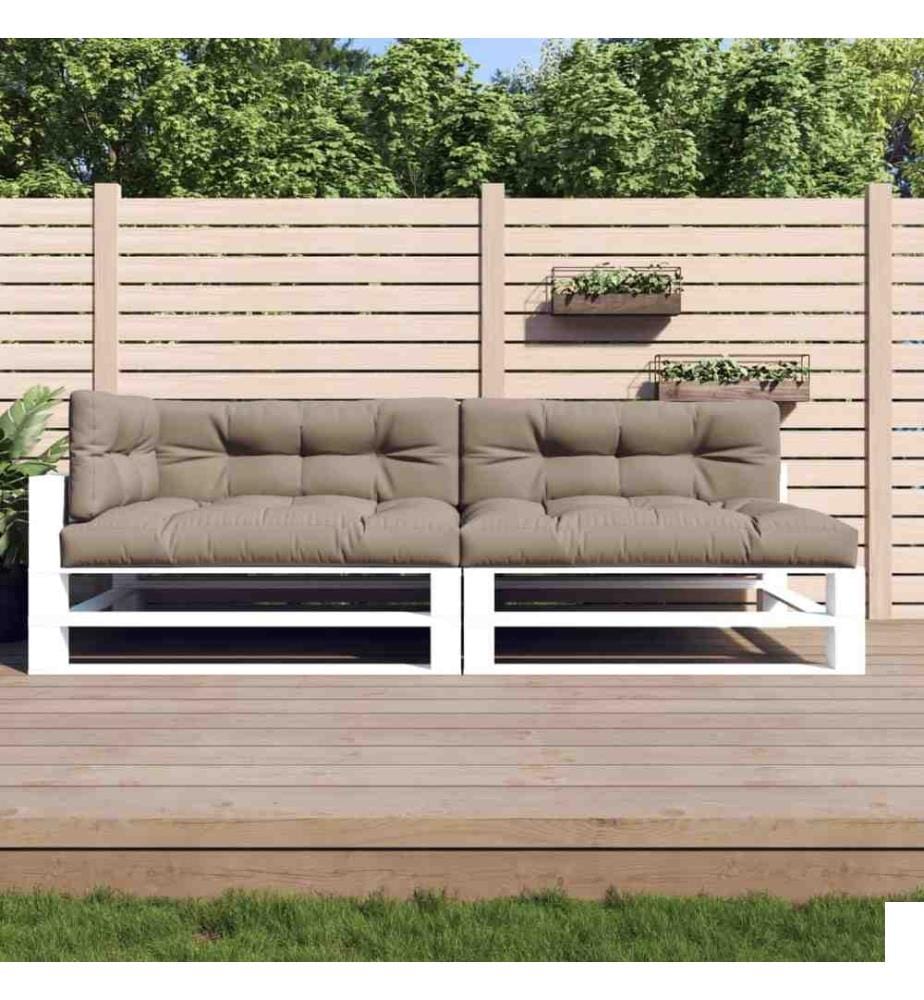 Coussins de palette 5 pcs taupe tissu