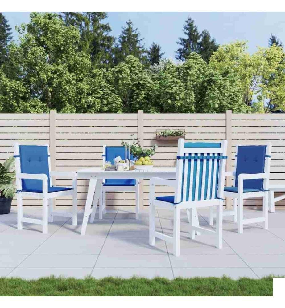 Coussins de chaise de jardin à dossier bas lot de 4 bleu royal