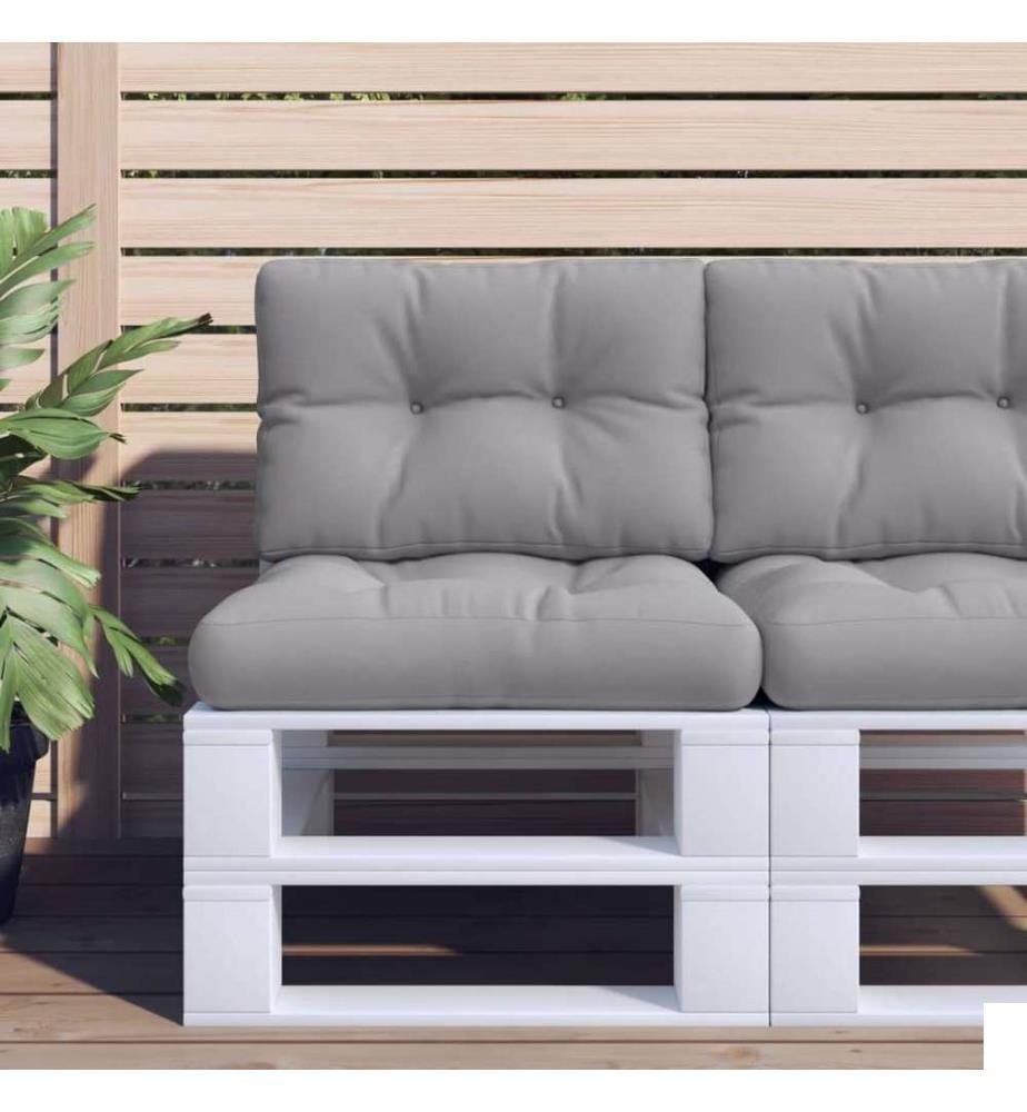 Coussin de palette gris 50x40x12 cm tissu