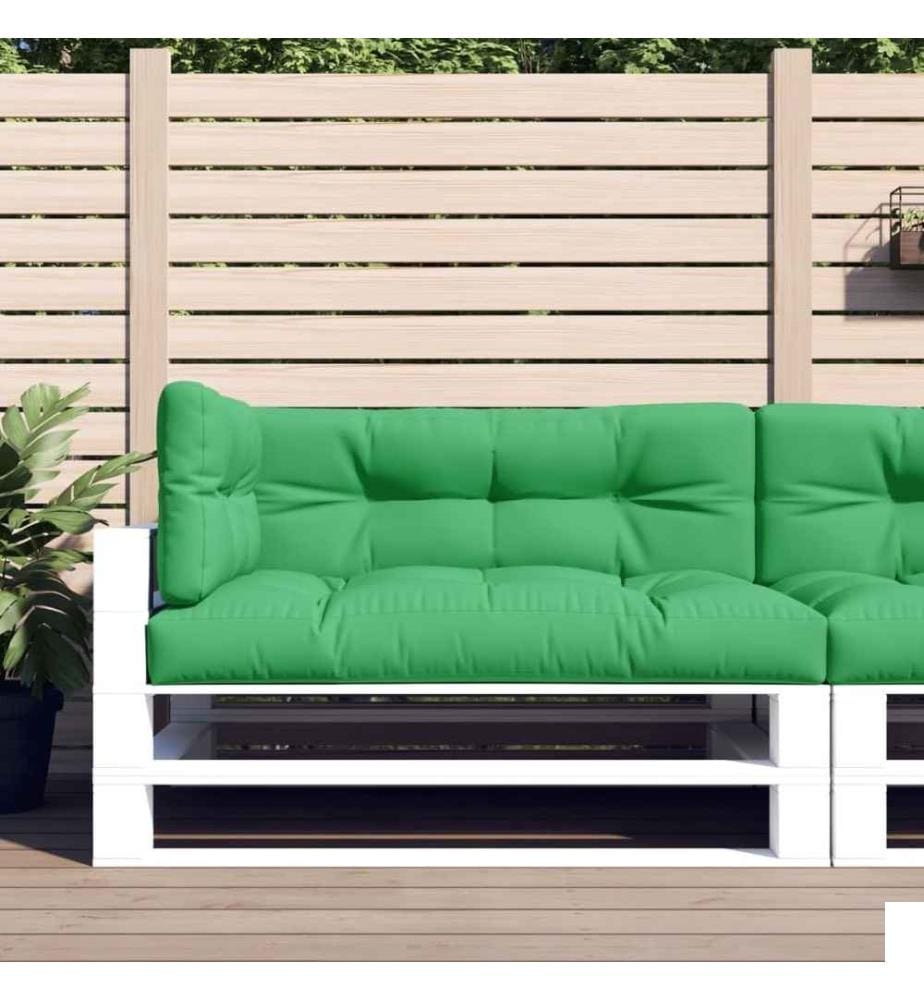 Coussins de palette 3 pcs vert tissu