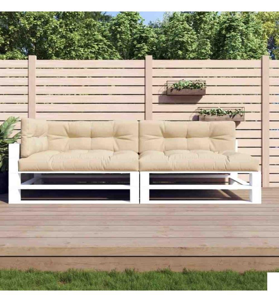 Coussins de palette 5 pcs beige tissu