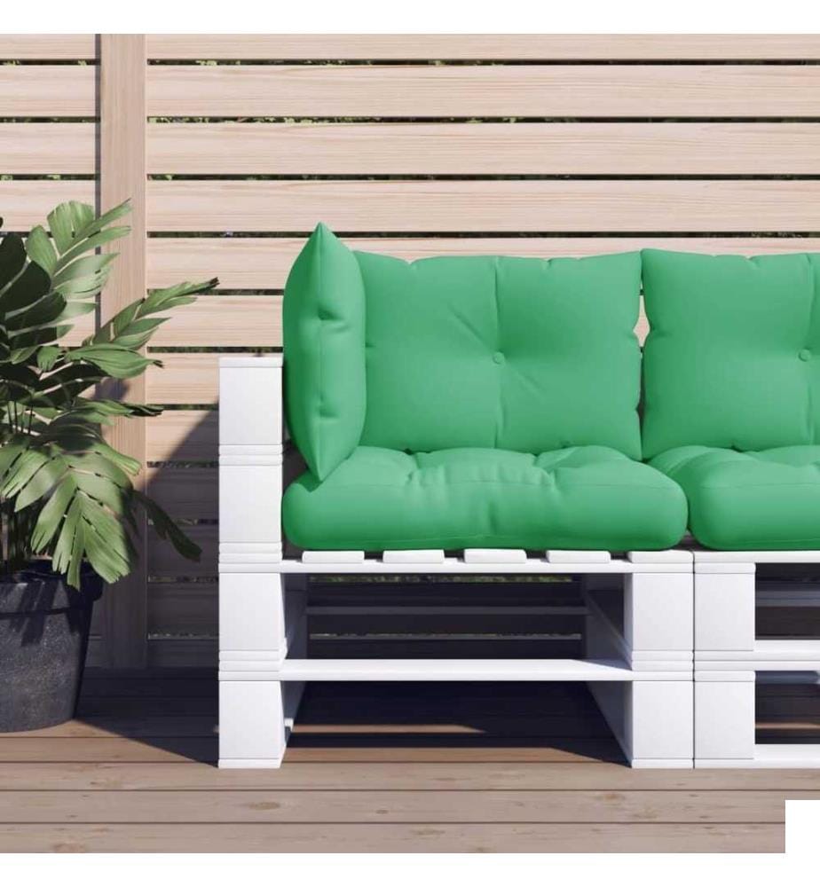 Coussins de palette 3 pcs vert tissu