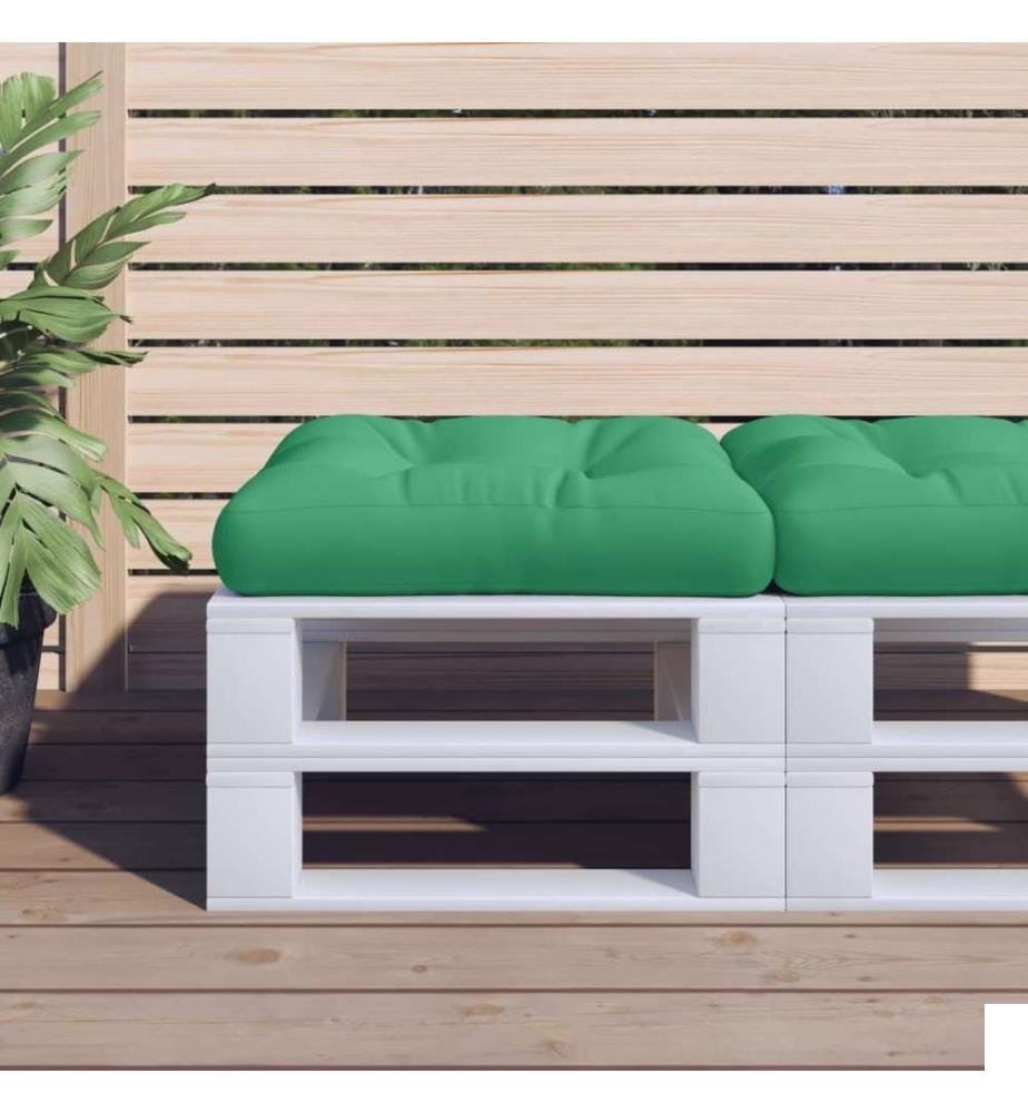 Coussin de palette vert tissu