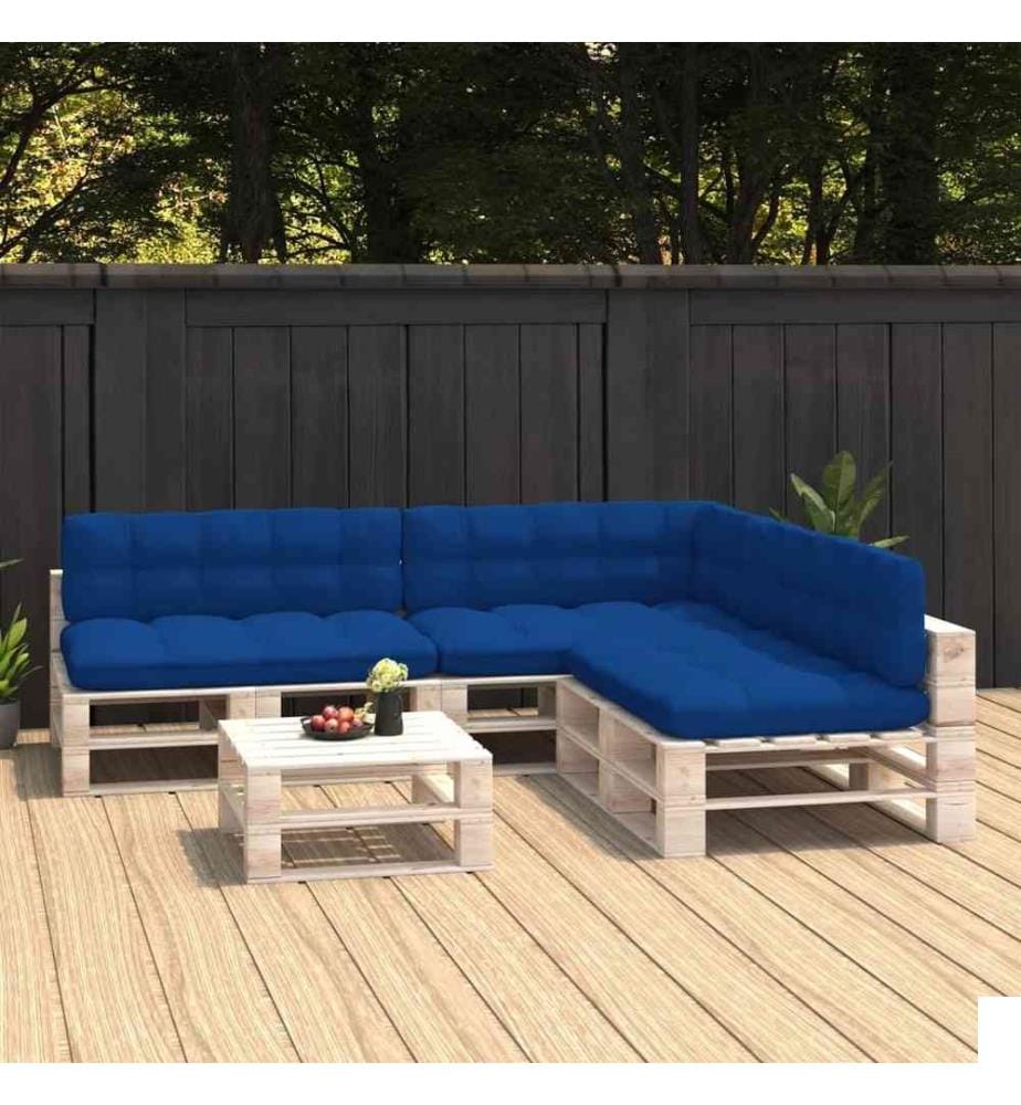 Coussins de canapé palette 7 pcs Bleu royal