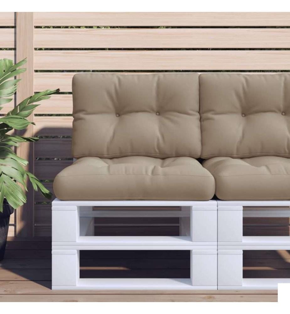 Coussin de palette taupe 60x40x12 cm tissu