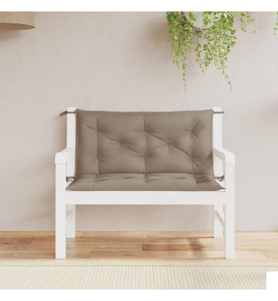 Coussins de banc de jardin 2 pcs taupe 100x50x7 cm tissu Oxford