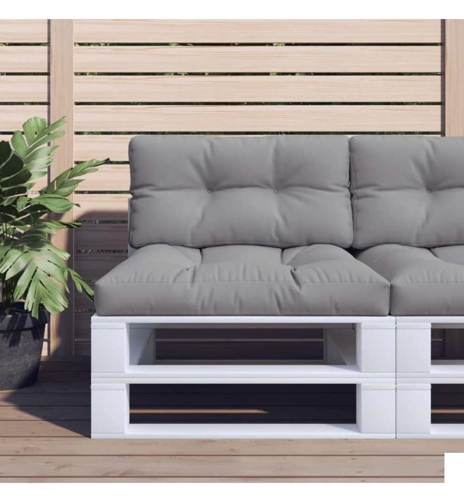 Coussin de palette gris 70x40x12 cm tissu