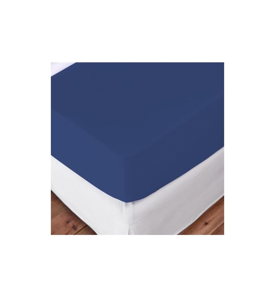 LIVING HOME - Drap-housse Albany 90 x 190-100 x 200 cm, bleu foncé