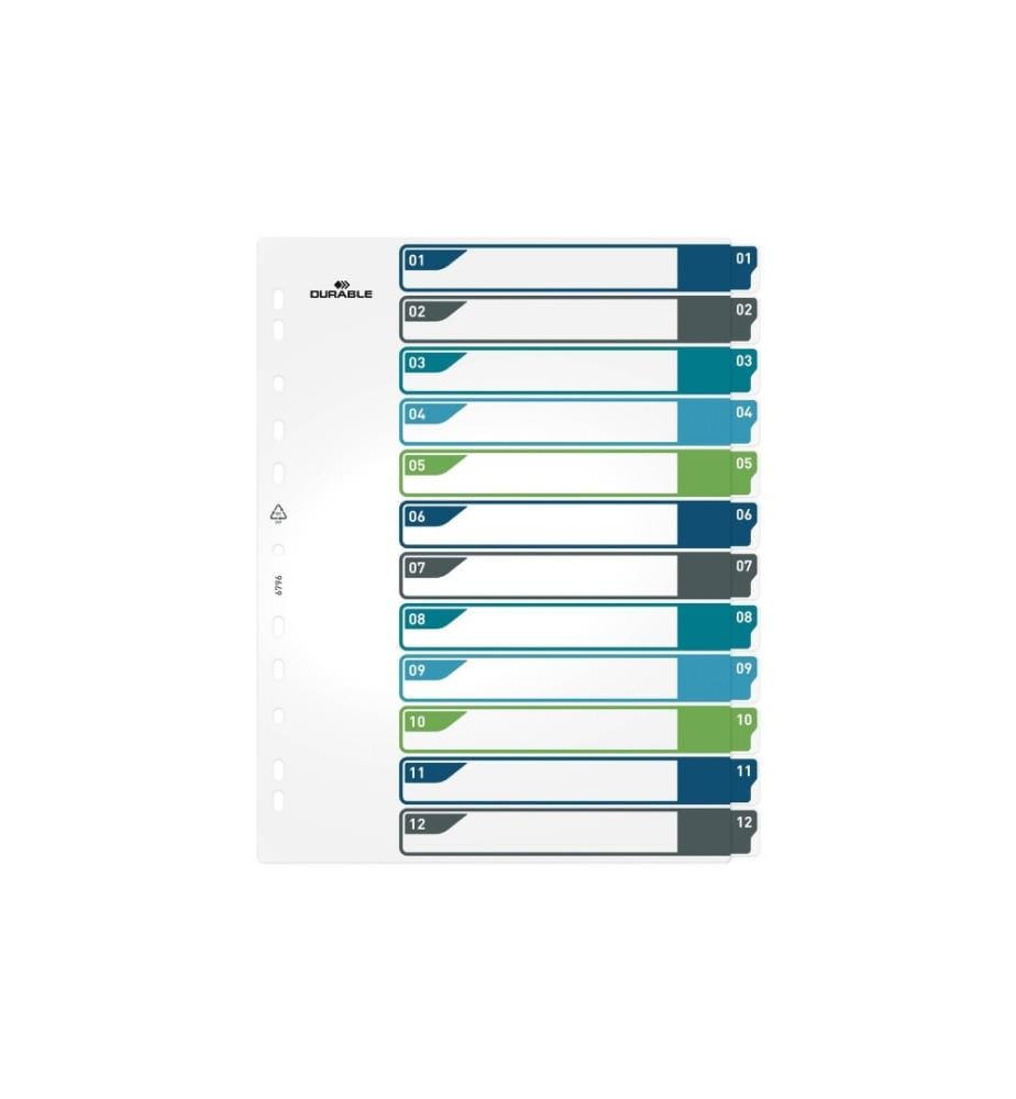 DURABLE - Registre A4+, 1-12, 5 couleurs