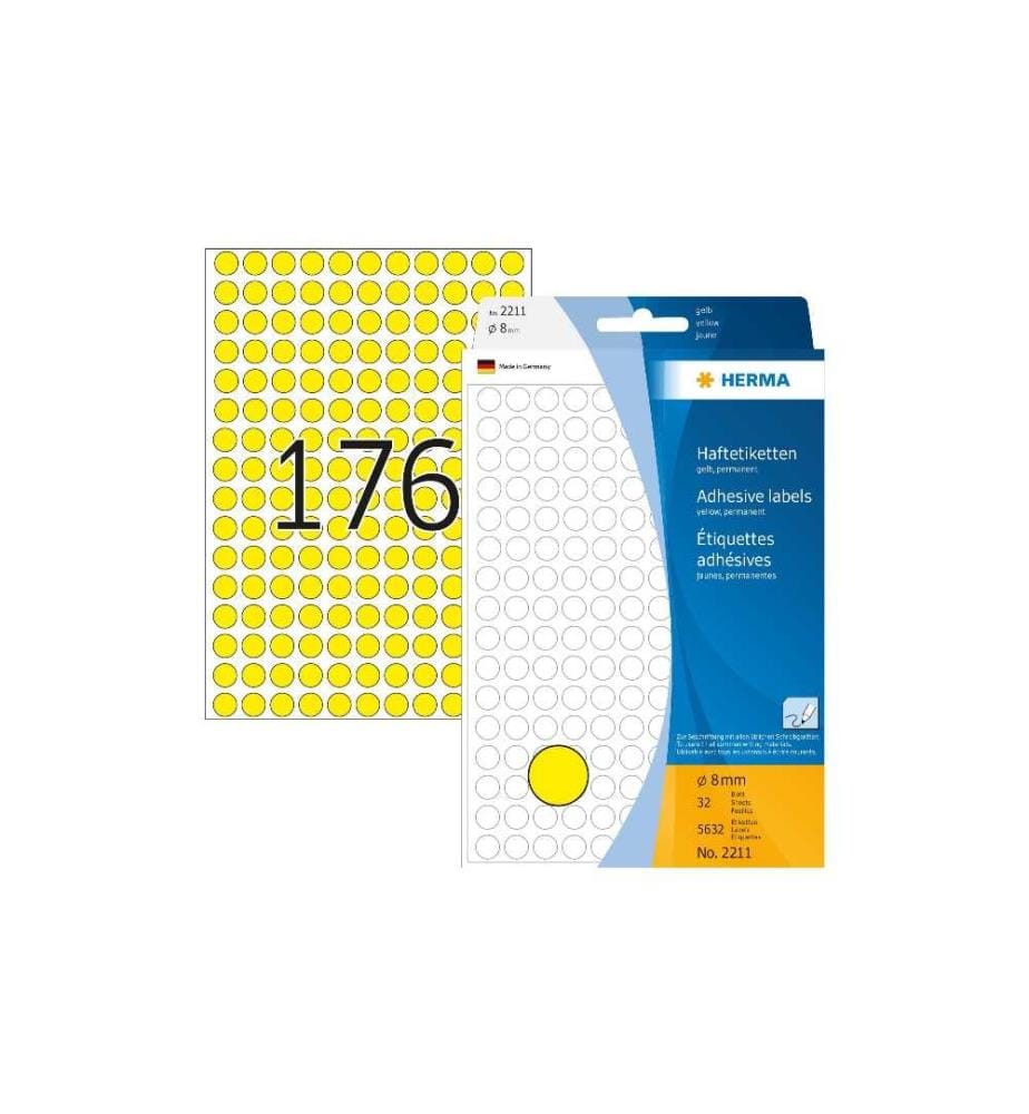HERMA - Étiquettes multi-usage 2211 Jaune, 32 feuilles