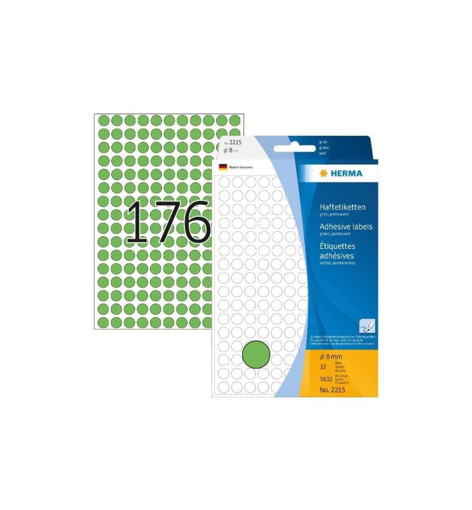 HERMA - Étiquettes multi-usage 2215 Vert, 32 feuilles