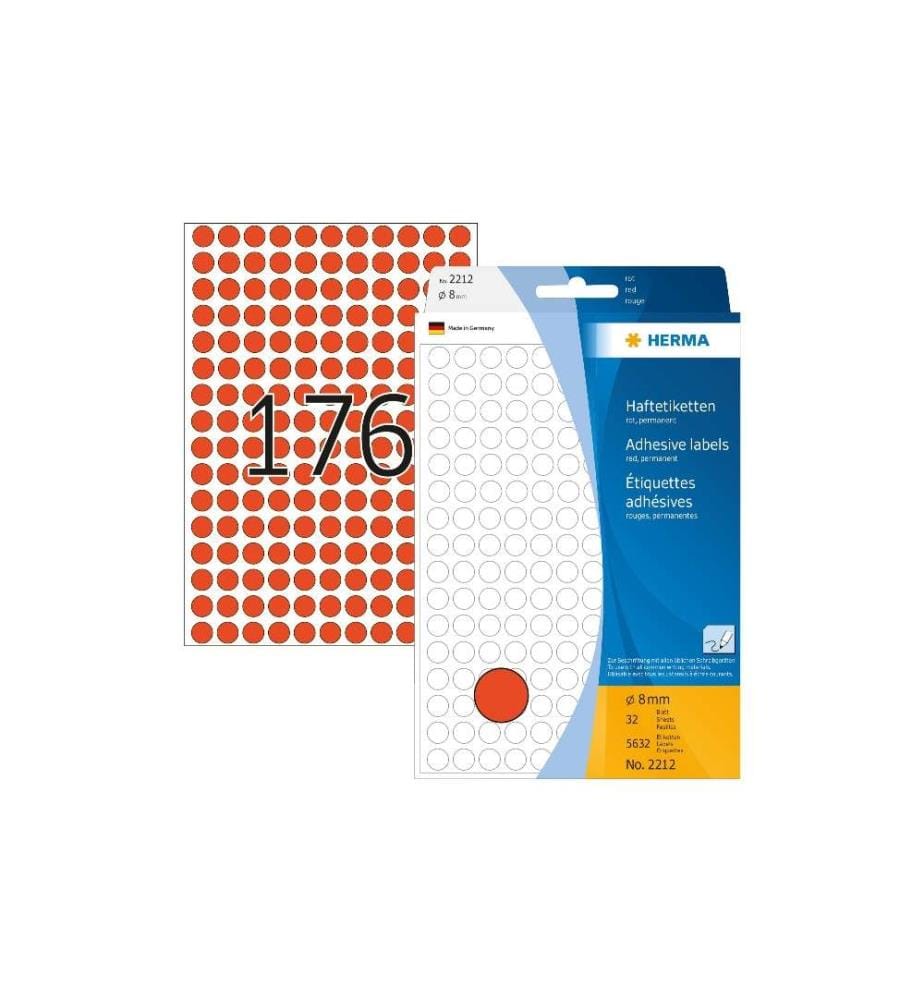 HERMA - Étiquettes multi-usage 2212 Rouge, 32 feuilles
