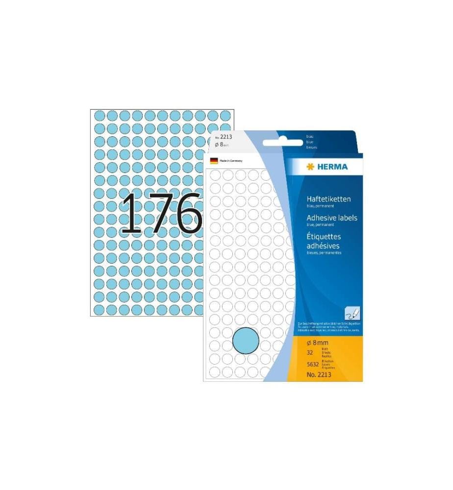 HERMA - Étiquettes multi-usage 2213 Bleu, 32 feuilles