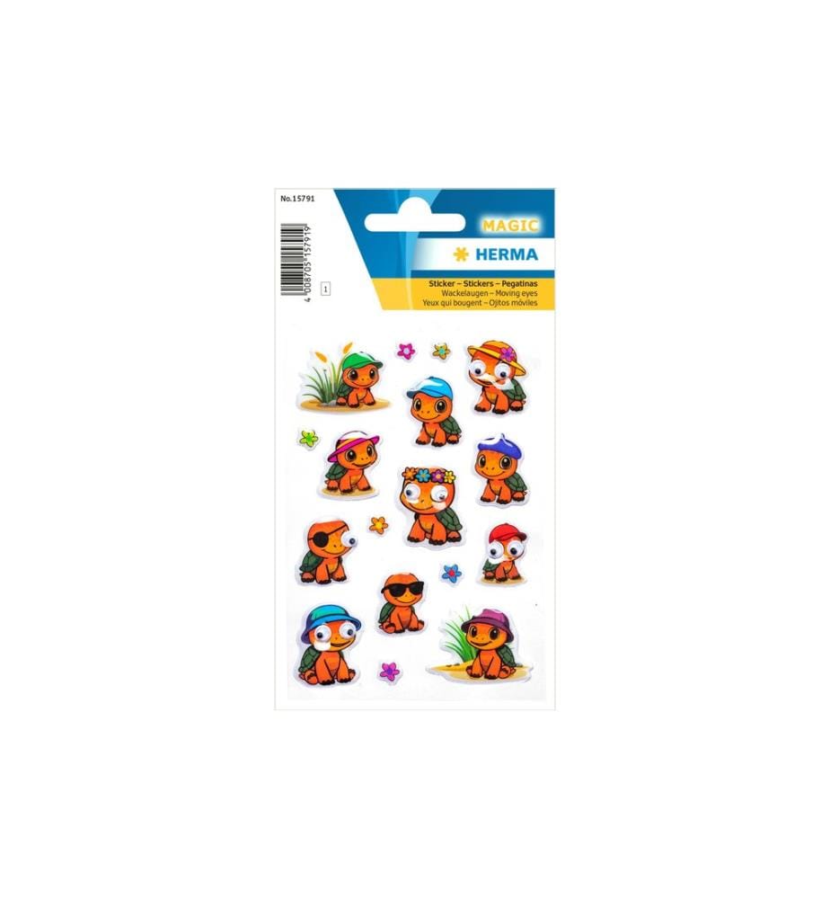 HERMA - Stickers Autocollant à motif Tortue yeux vacillants 17 Pièce/s Multicolore