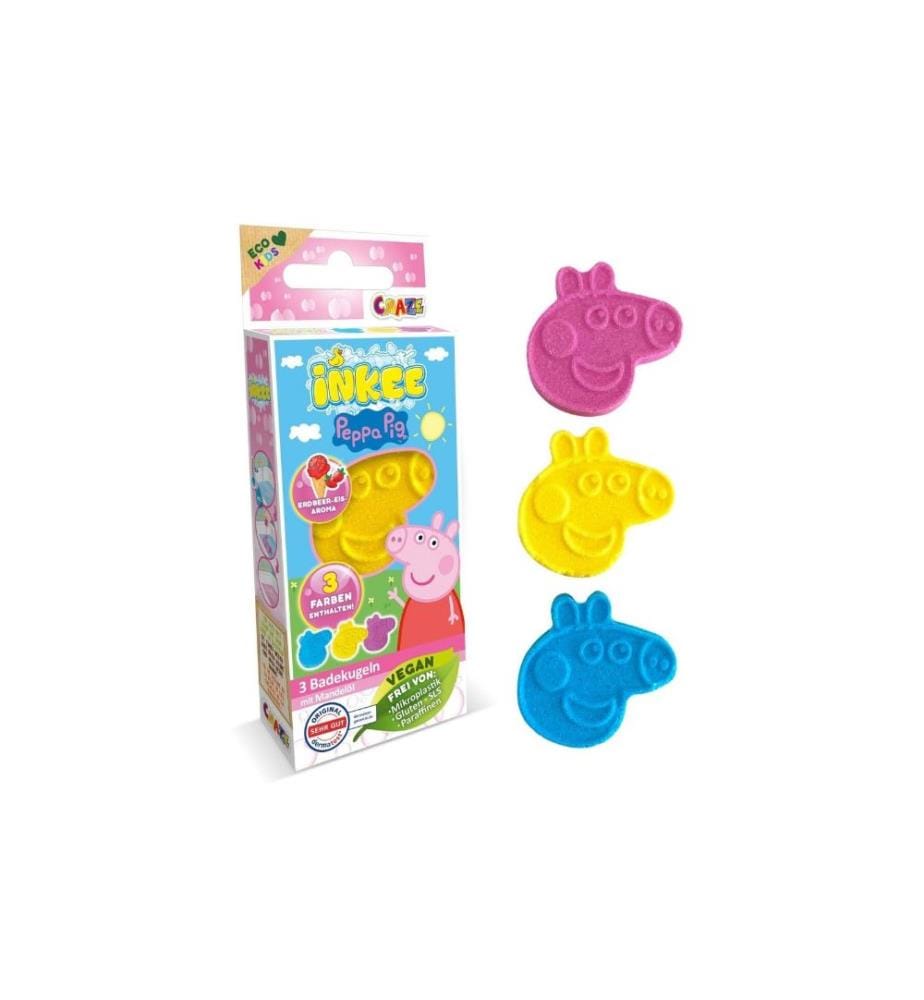 CRAZE - Plaisir dans la baignoire Bombes de bain Inkee Peppa Pig Lot de 3