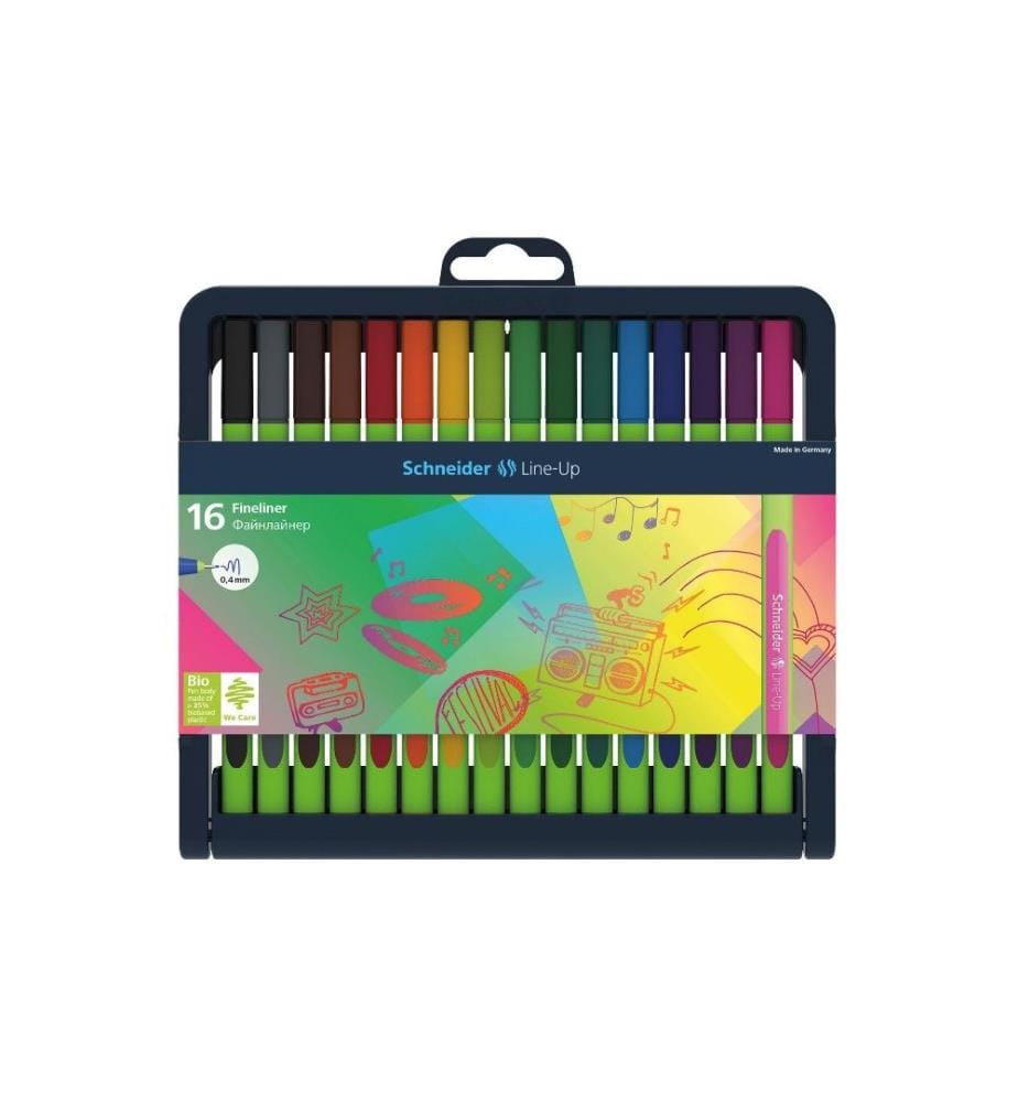 SCHNEIDER - Fineliner Line-Up E-16 16 pièces assorties