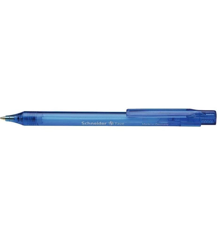 SCHNEIDER - Stylo bille Fave 0.5 mm, Bleu, 50 pièces